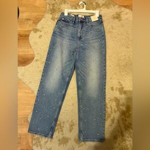 Women's Valentine's Day Highest-Rise Vintage Straight Embellished Jeans size 6